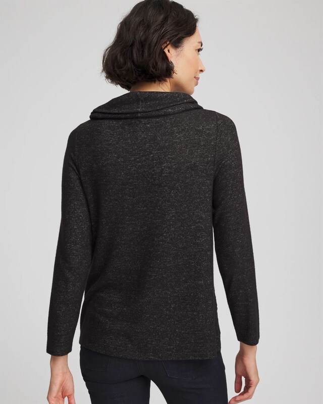 Lace Hem Cowlneck Top - image 3